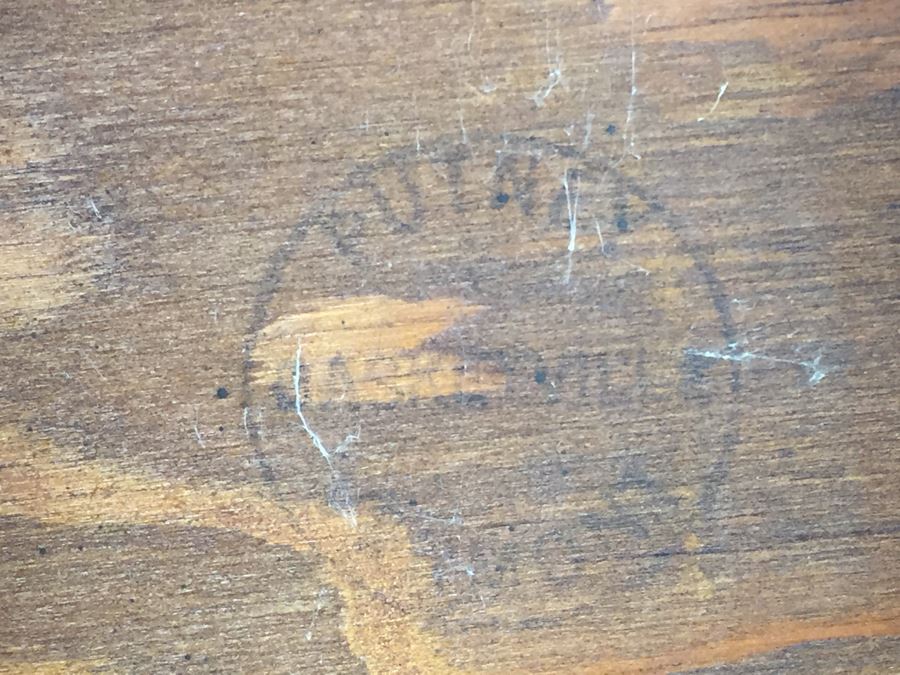 Vintage Childs Wood Barrel Rocking Chair Putney Vermont Basketville Striped Seat [Photo 14]