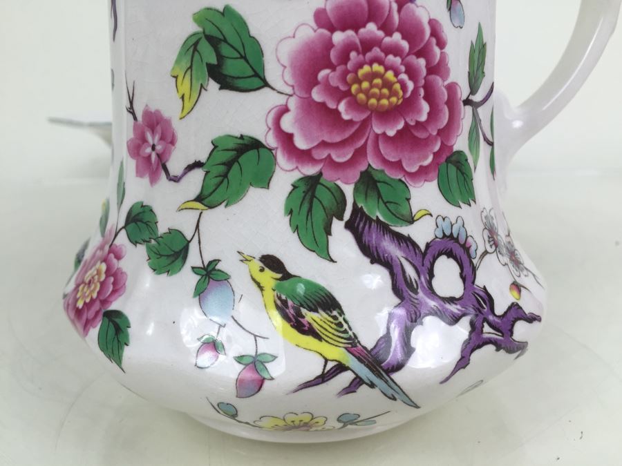 Antique Old Foley James Kent LTD Wash Bowl and Pitcher Chinese Rose From England [Photo 12]