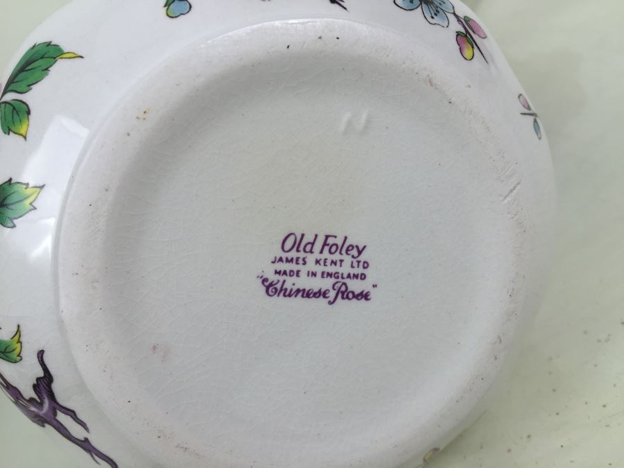 Antique Old Foley James Kent LTD Wash Bowl and Pitcher Chinese Rose From England [Photo 20]