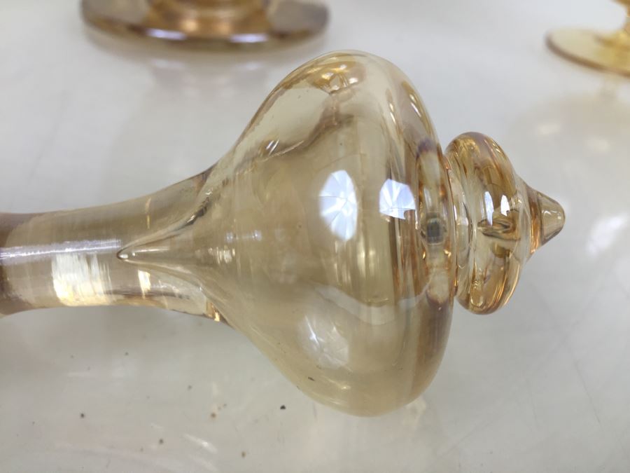 Vintage Iridescent Decanter With 4 Stemware Glasses [Photo 11]