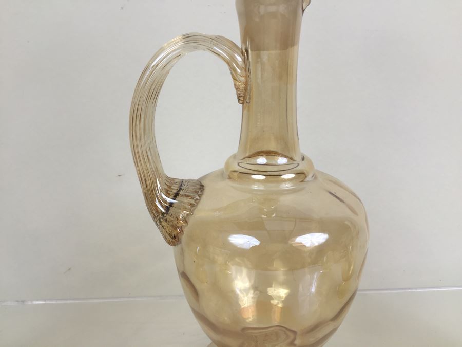 Vintage Iridescent Decanter With 4 Stemware Glasses [Photo 7]