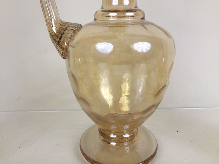 Vintage Iridescent Decanter With 4 Stemware Glasses [Photo 8]