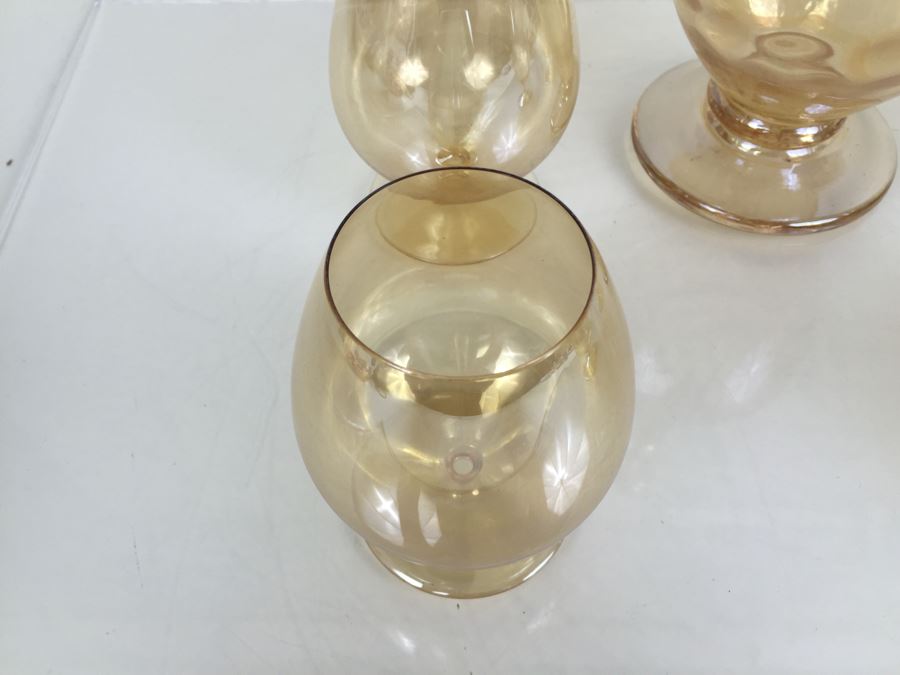 Vintage Iridescent Decanter With 4 Stemware Glasses [Photo 6]