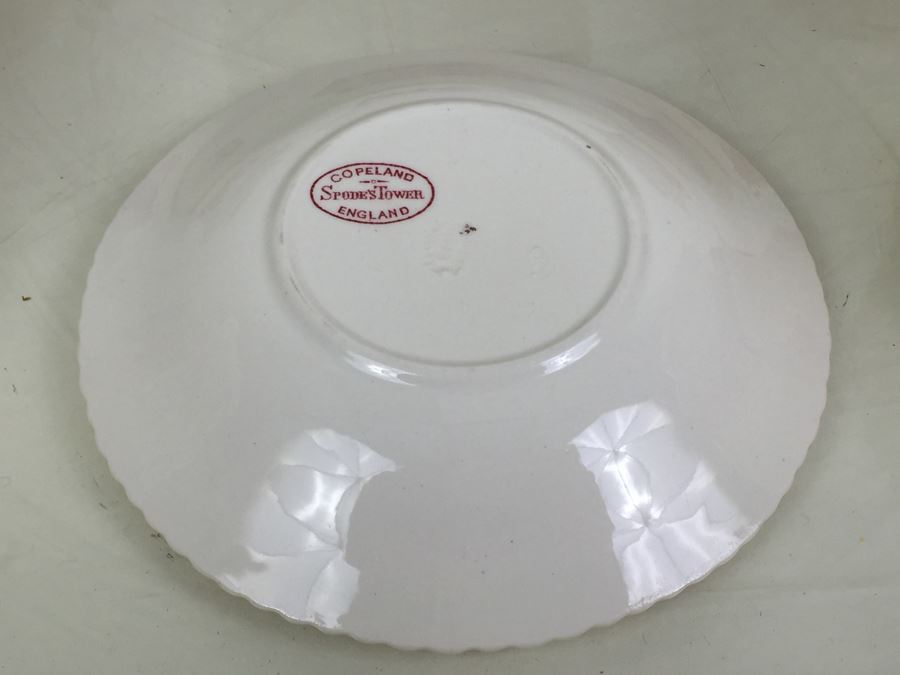 (13) Spode's Tower Copeland England Red Transferware Cups And Saucers Single Handle [Photo 15]