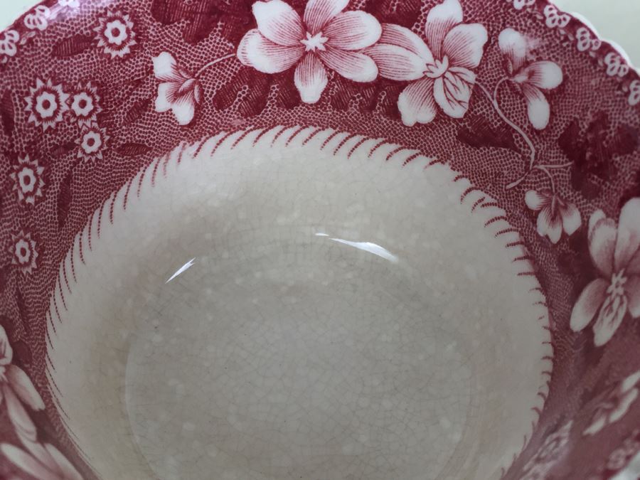 (13) Spode's Tower Copeland England Red Transferware Cups And Saucers Single Handle [Photo 7]