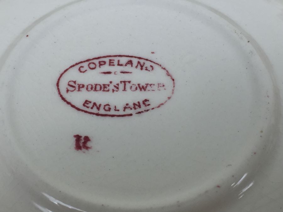 (10) Spode's Tower Copeland England Red Transferware DEMITASSE Cups And Saucers [Photo 3]
