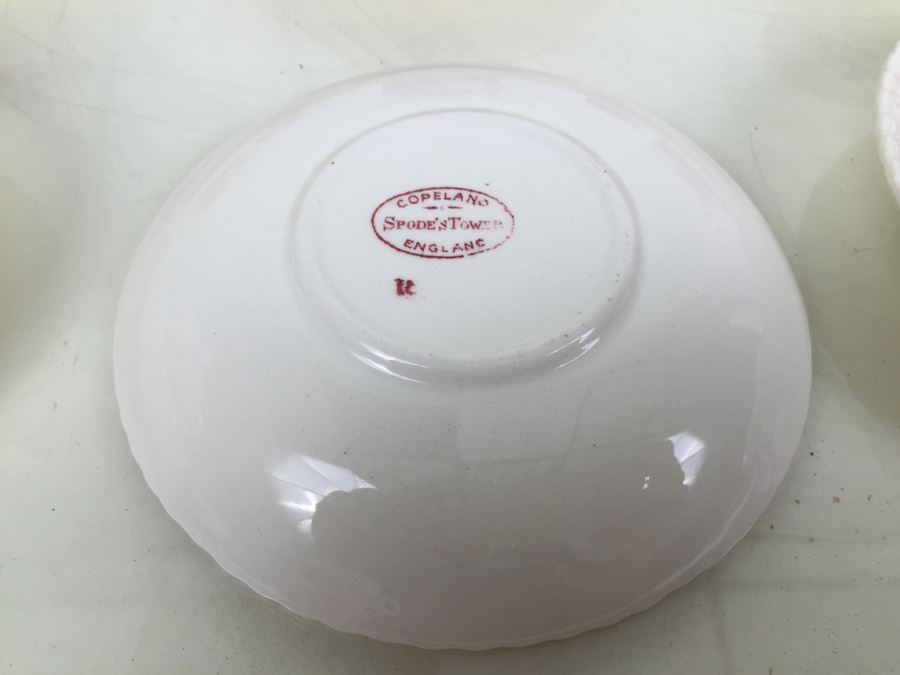 (10) Spode's Tower Copeland England Red Transferware DEMITASSE Cups And Saucers [Photo 11]