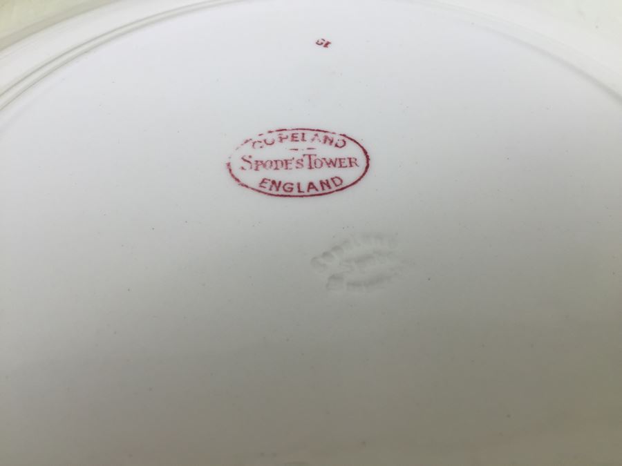 (12) Spode's Tower Copeland England Red Transferware Plates [Photo 3]