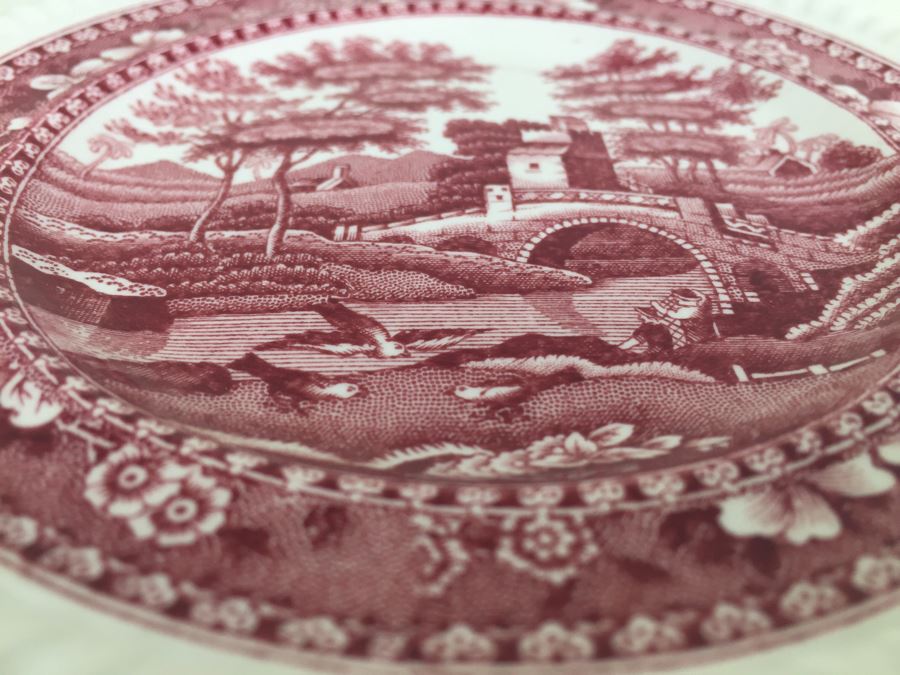 Spode's Tower Copeland England Red Transferware Plates [Photo 5]