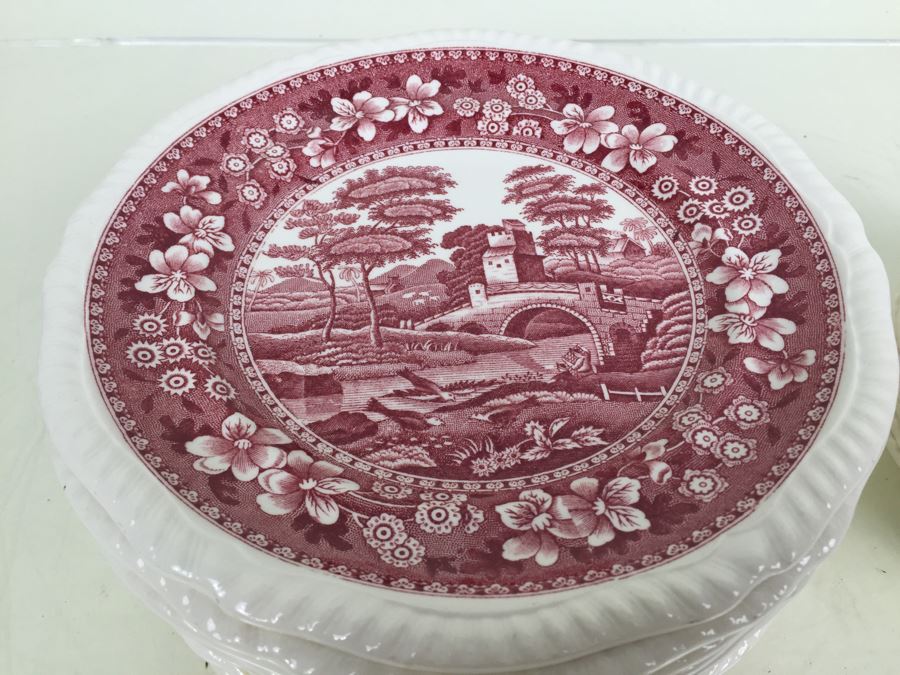 Spode's Tower Copeland England Red Transferware Plates [Photo 2]