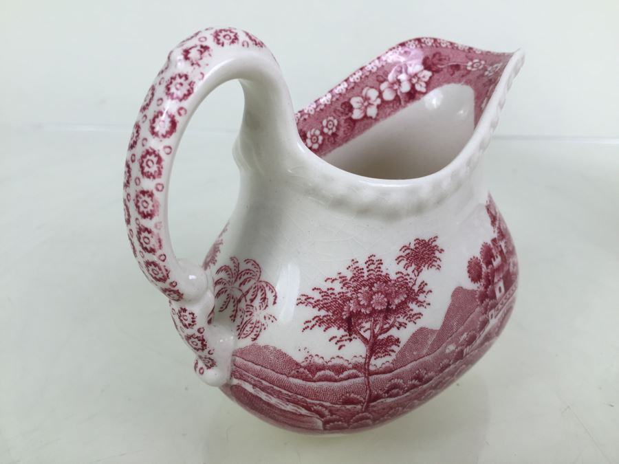 Spode's Tower Copeland England Red Transferware Coffee Pot And Creamer Bowl [Photo 20]