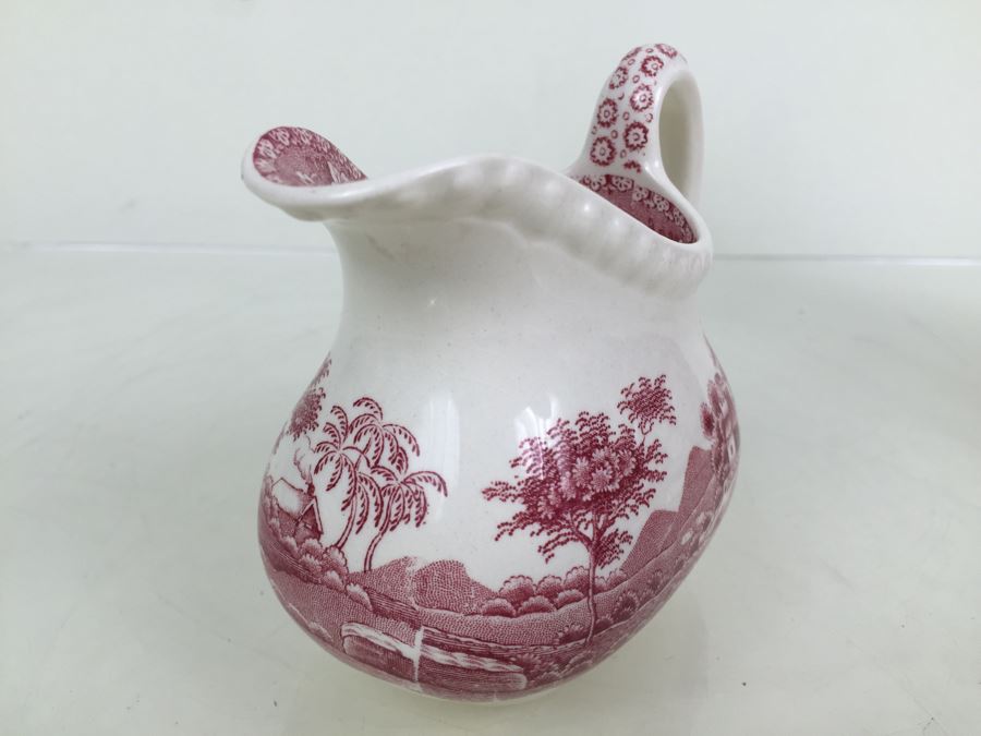 Spode's Tower Copeland England Red Transferware Coffee Pot And Creamer Bowl [Photo 18]