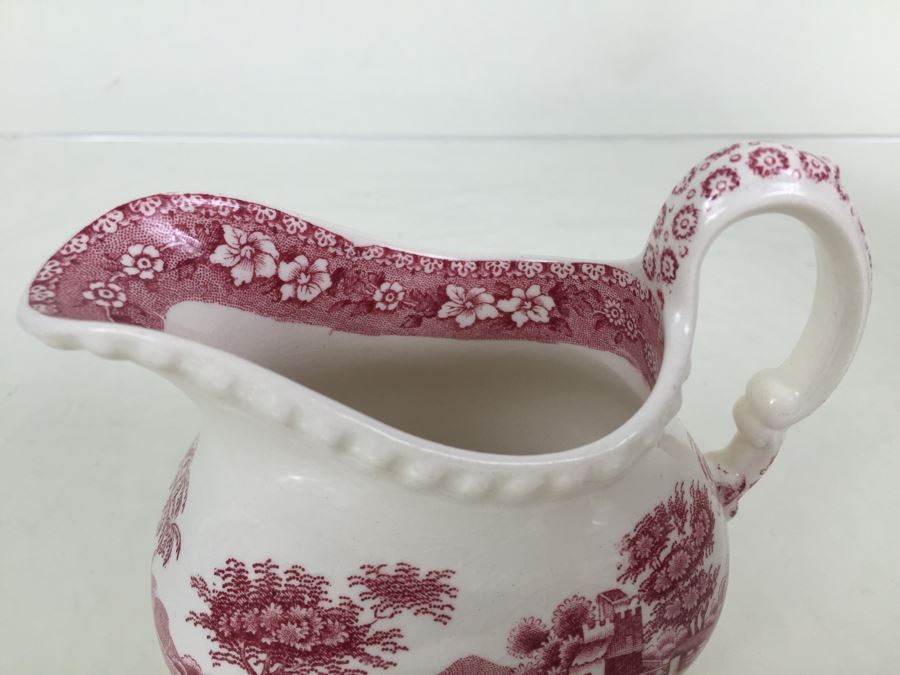 Spode's Tower Copeland England Red Transferware Coffee Pot And Creamer Bowl [Photo 17]