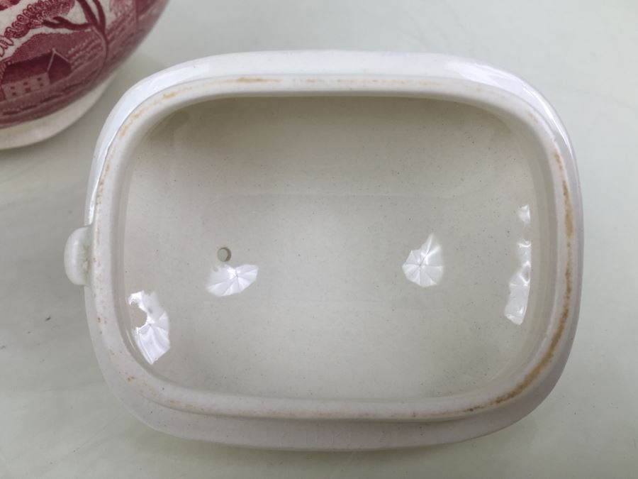 Spode's Tower Copeland England Red Transferware Tea Pot [Photo 16]