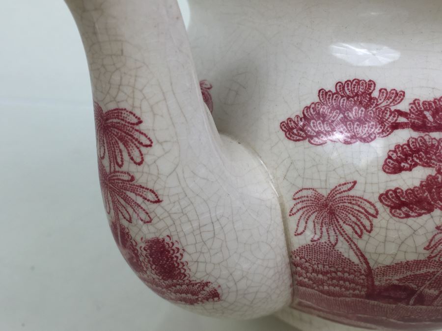 Spode's Tower Copeland England Red Transferware Tea Pot [Photo 9]