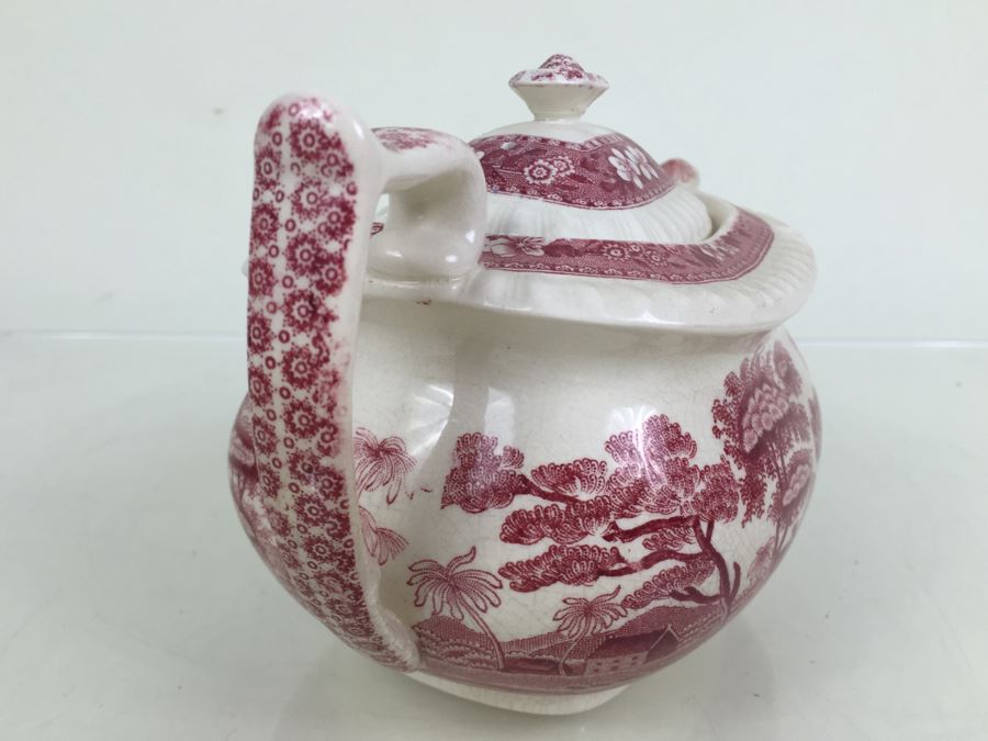 Spode's Tower Copeland England Red Transferware Tea Pot [Photo 12]
