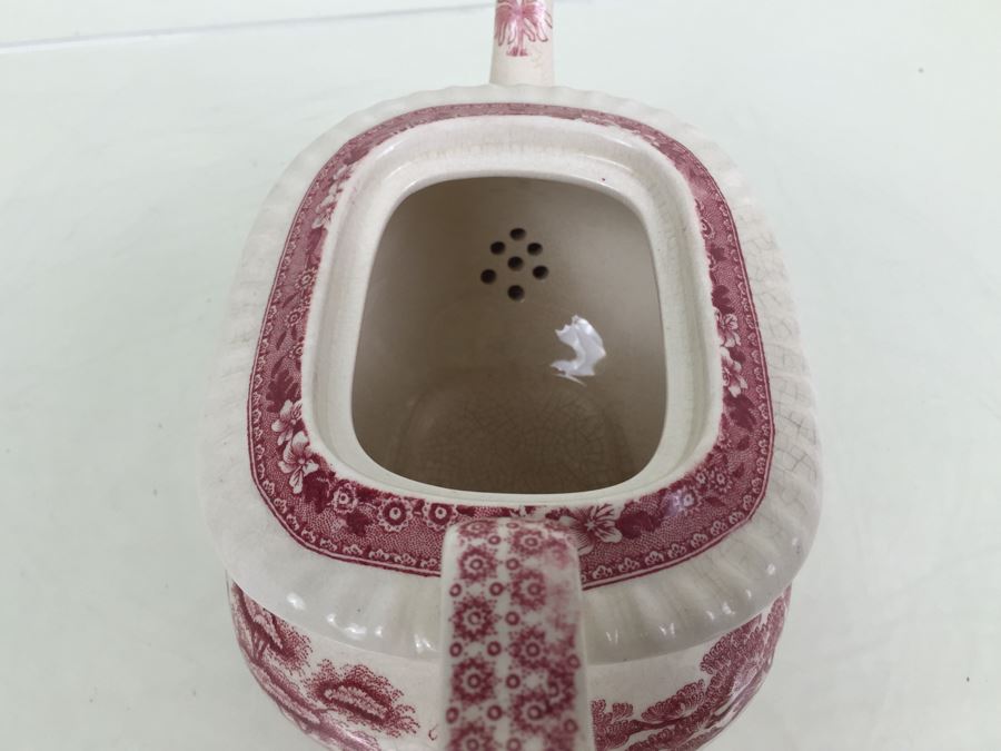 Spode's Tower Copeland England Red Transferware Tea Pot [Photo 14]