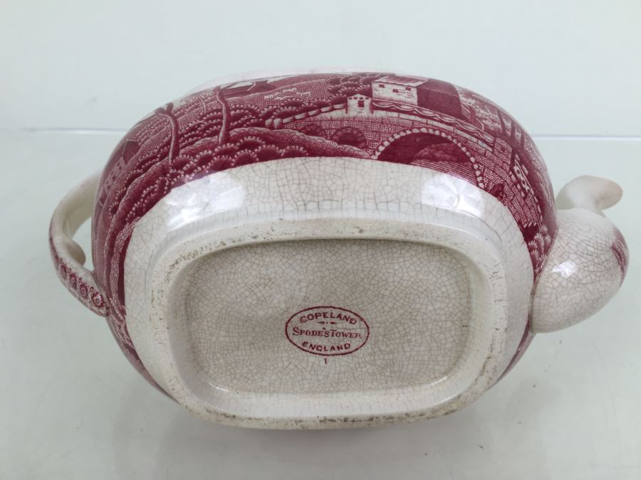 Spode's Tower Copeland England Red Transferware Tea Pot [Photo 17]