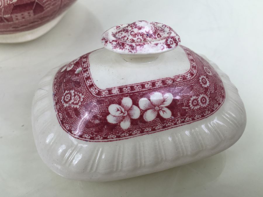 Spode's Tower Copeland England Red Transferware Tea Pot [Photo 15]