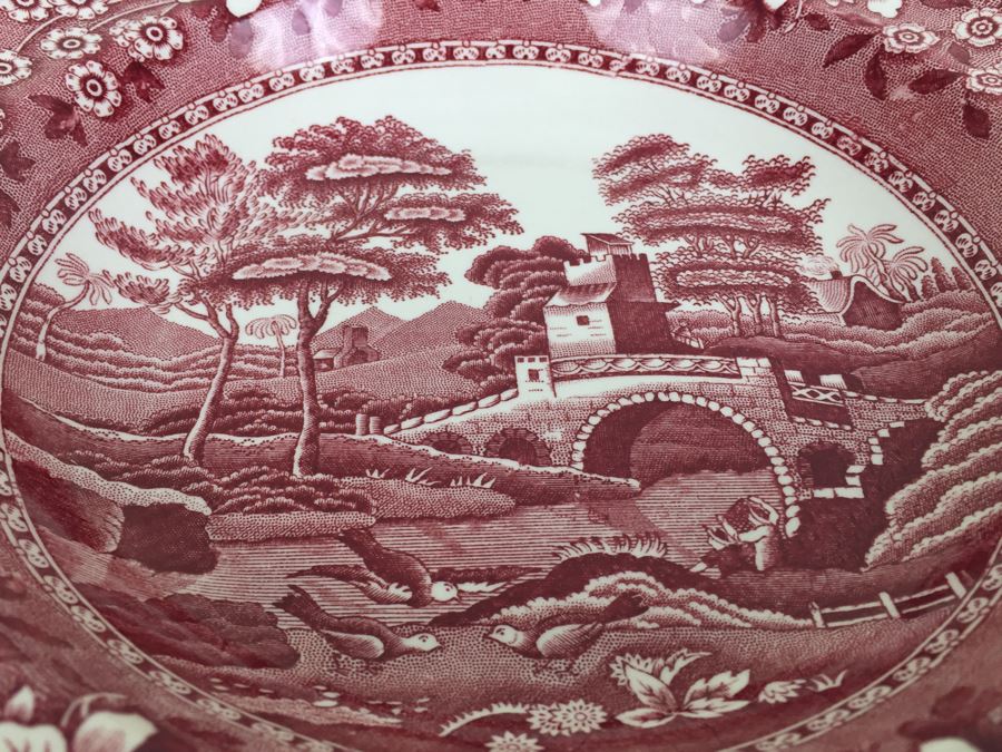 (12) Spode's Tower Copeland England Red Transferware Bowls [Photo 7]