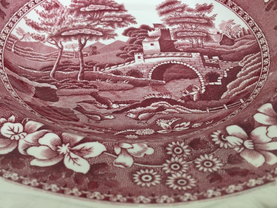 (12) Spode's Tower Copeland England Red Transferware Bowls [Photo 2]