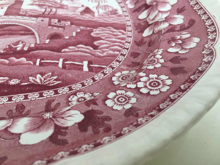 Spode's Tower Copeland England Red Transferware Large Serving Platter [Photo 9]