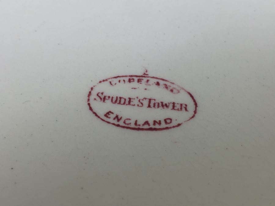 Spode's Tower Copeland England Red Transferware Large Serving Platter [Photo 3]