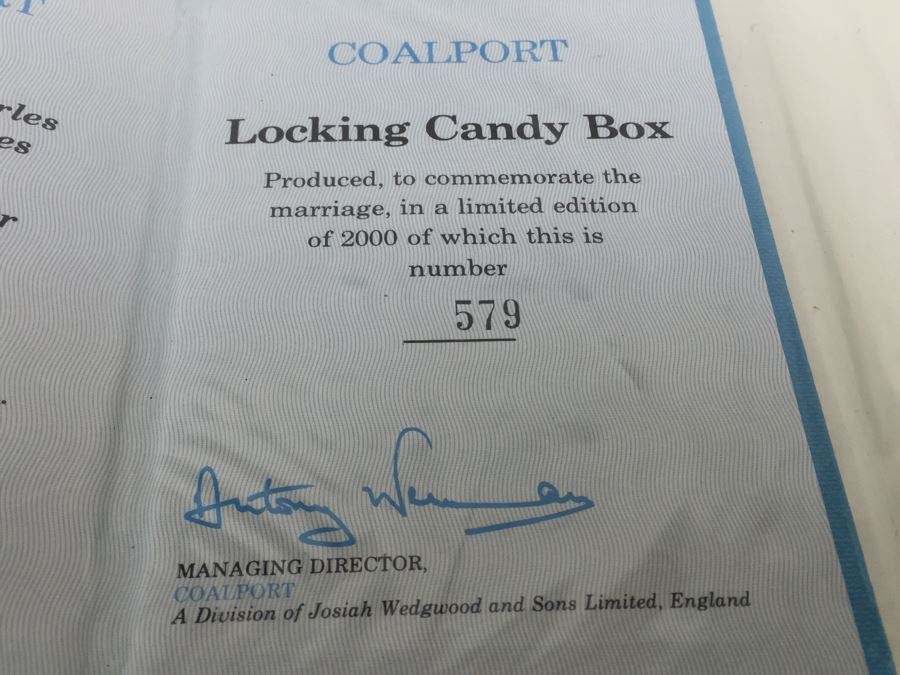 Coalport China England The Prince Of Wales And Lady Diana Spencer Locking Candy Box Limited Edition 579 Of 2,000 [Photo 13]