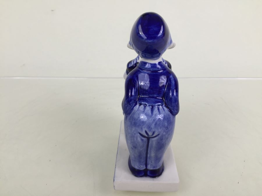 Vintage Hand Painted Delft Blue Holland Kissing Couple Boy Girl Figurine # 755 [Photo 9]