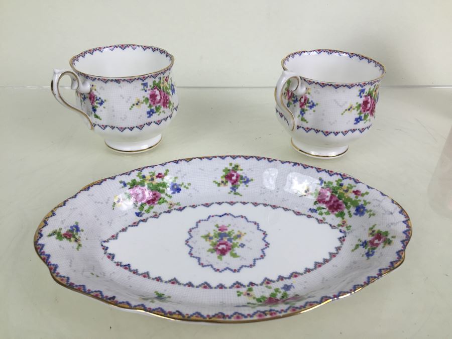 Set Of Royal Albert Bone China England In Petit Point China Pattern [Photo 2]