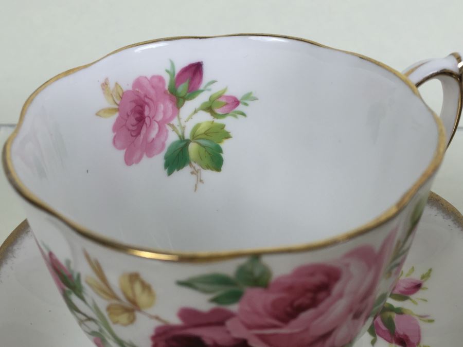 Set Of 5 Cups And Saucers With Woven Reticulated Plates [Photo 32]