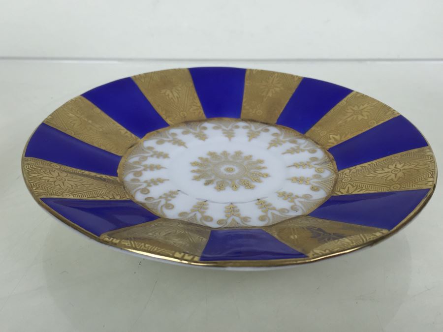 Set Of 5 Cups And Saucers With Woven Reticulated Plates [Photo 21]