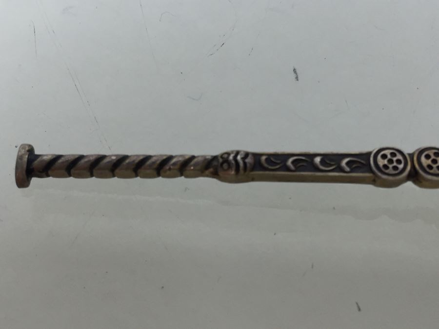 Birmingham England Barker Brothers Ltd. Sterling Silver Spoon Set With Original Case And Figural Sterling Napkin Ring 79g $41 Melt Value [Photo 8]