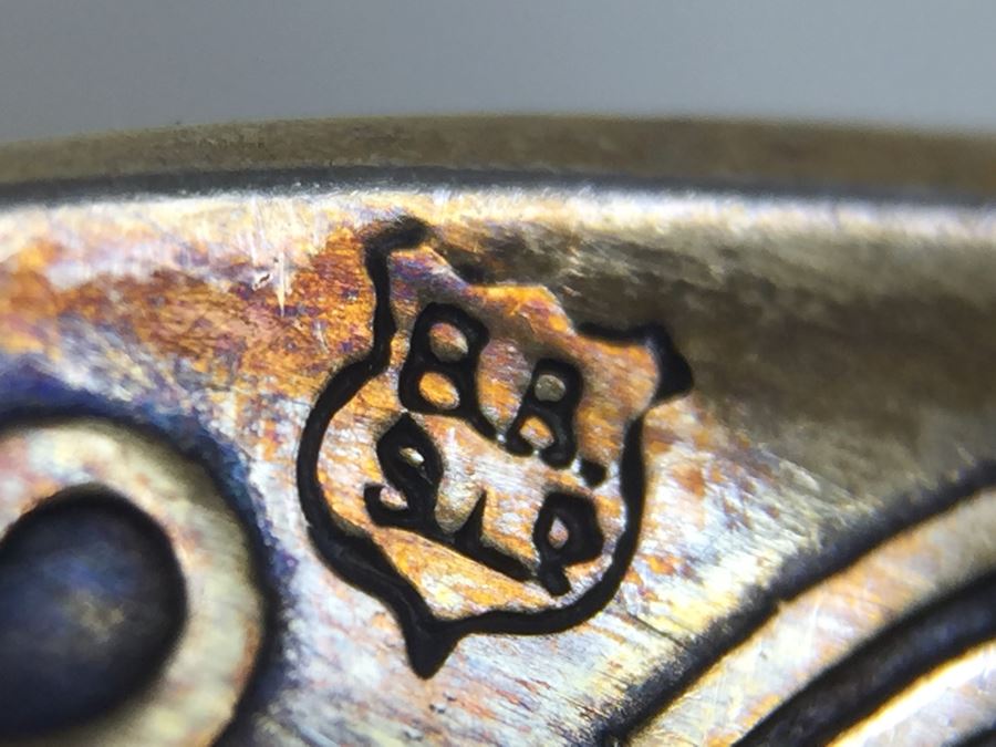 Birmingham England Barker Brothers Ltd. Sterling Silver Spoon Set With Original Case And Figural Sterling Napkin Ring 79g $41 Melt Value [Photo 16]