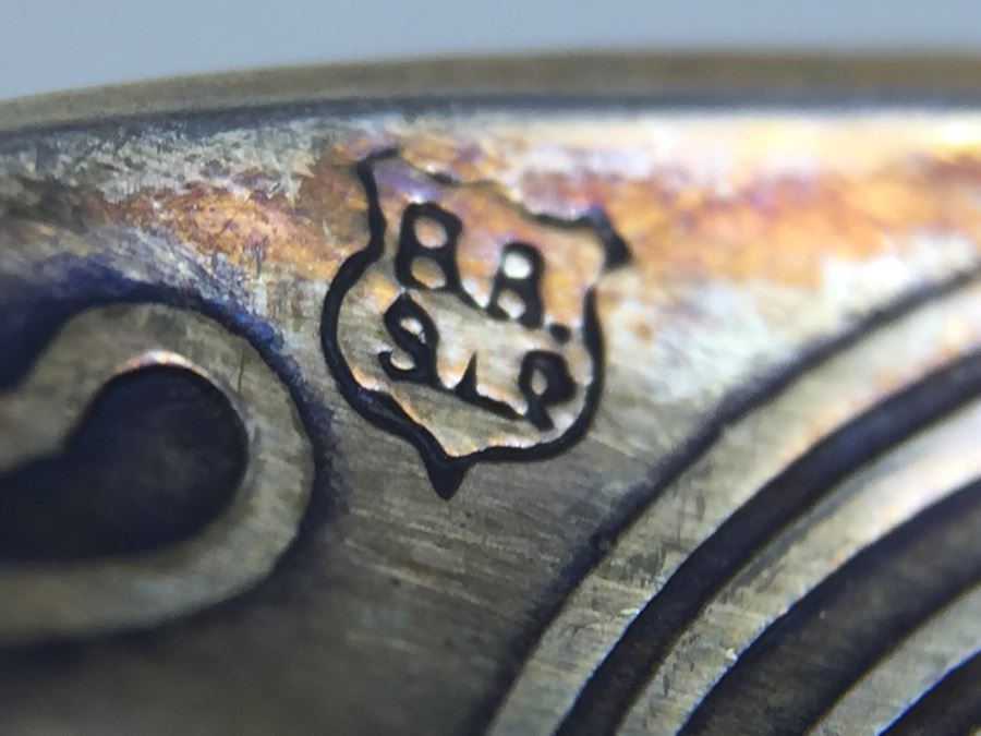 Birmingham England Barker Brothers Ltd. Sterling Silver Spoon Set With Original Case And Figural Sterling Napkin Ring 79g $41 Melt Value [Photo 13]