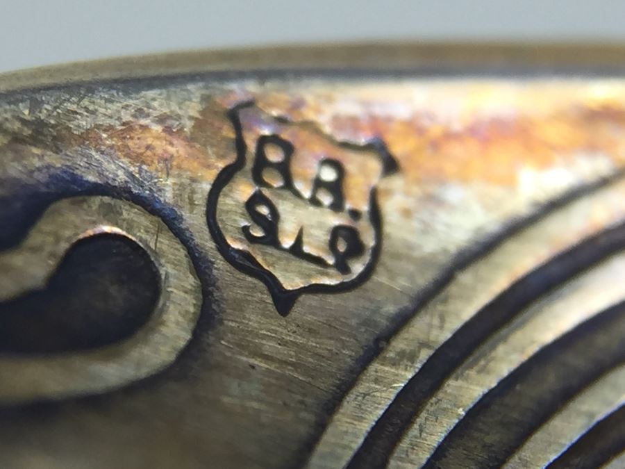 Birmingham England Barker Brothers Ltd. Sterling Silver Spoon Set With Original Case And Figural Sterling Napkin Ring 79g $41 Melt Value [Photo 12]