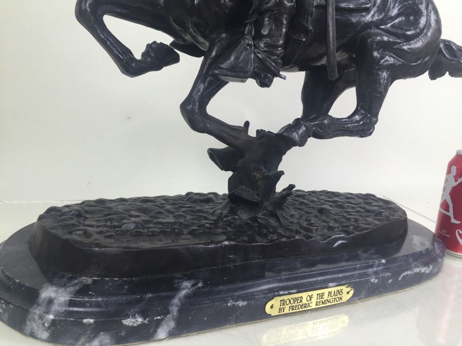 Trooper Of The Plains By Frederic Remington Bronze Statue Limited Edition 1 Of 100 [Photo 13]