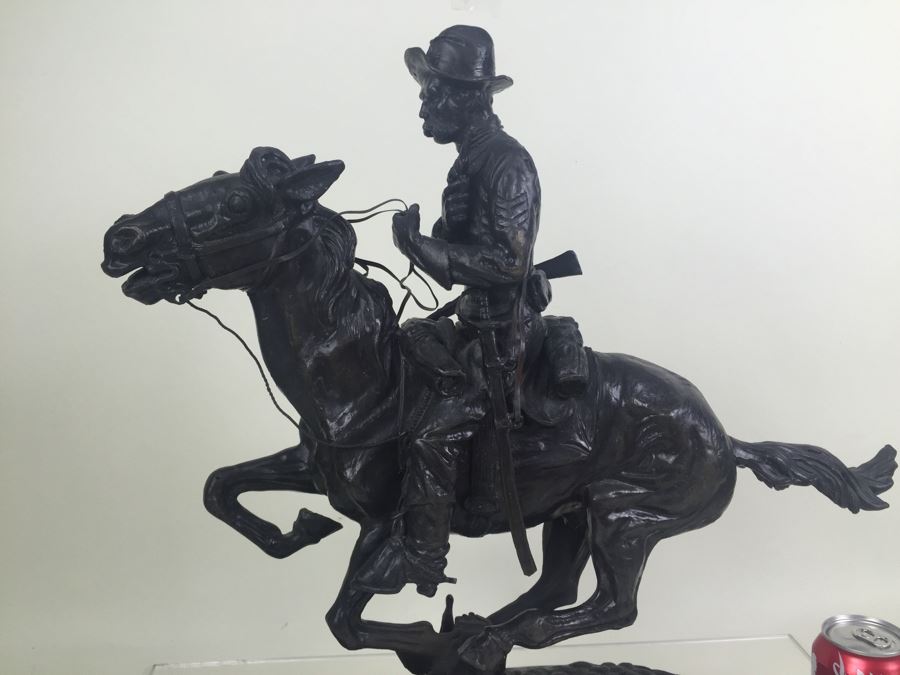 Trooper Of The Plains By Frederic Remington Bronze Statue Limited Edition 1 Of 100 [Photo 11]