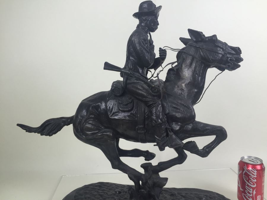 Trooper Of The Plains By Frederic Remington Bronze Statue Limited Edition 1 Of 100 [Photo 2]