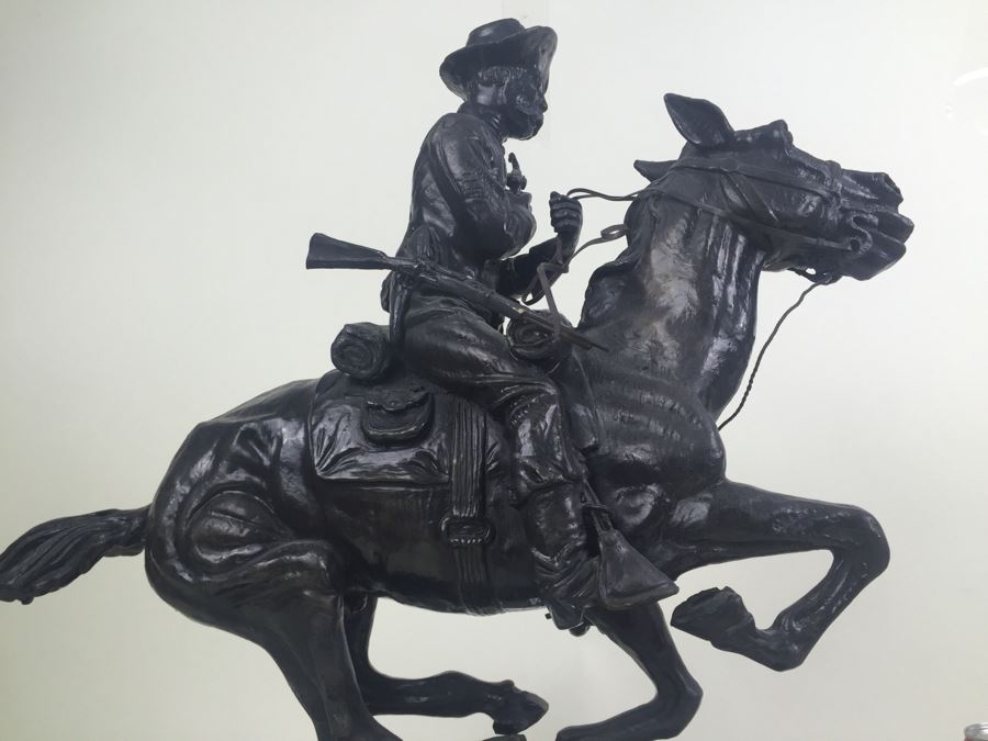 Trooper Of The Plains By Frederic Remington Bronze Statue Limited Edition 1 Of 100 [Photo 23]