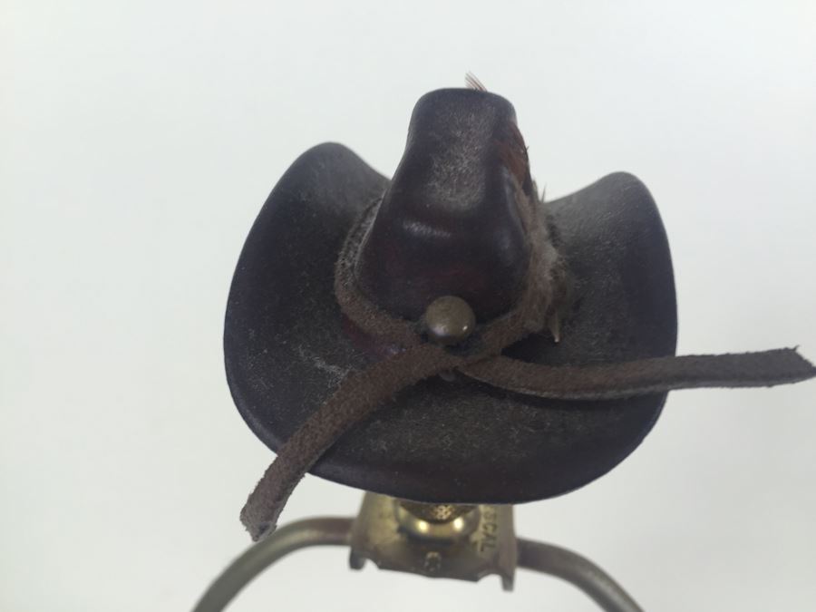 Painted Ceramic Western Cowboy Boot Lamp With Cowboy Hat Finial [Photo 11]