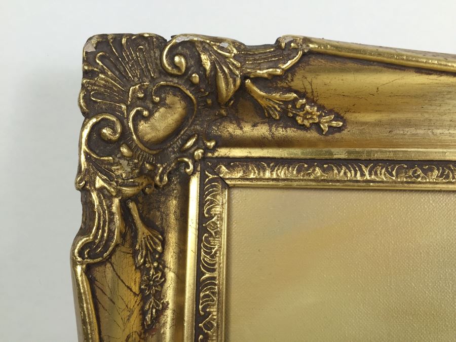 Original Oil Painting Of Ships In The Harbor Signed By Artist [Photo 9]