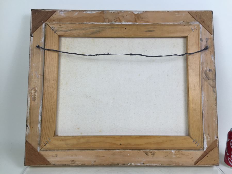 Original Oil Painting Of Ships In The Harbor Signed By Artist [Photo 10]