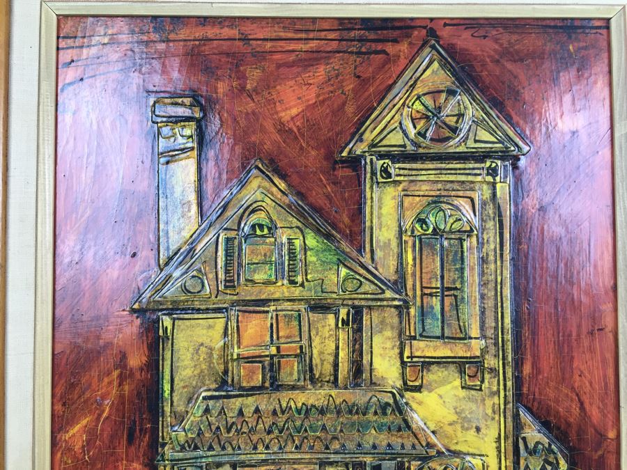 Mixed Media Relief Original Painting Signed By Arist Dale Rousey South Laguna California On Back [Photo 8]