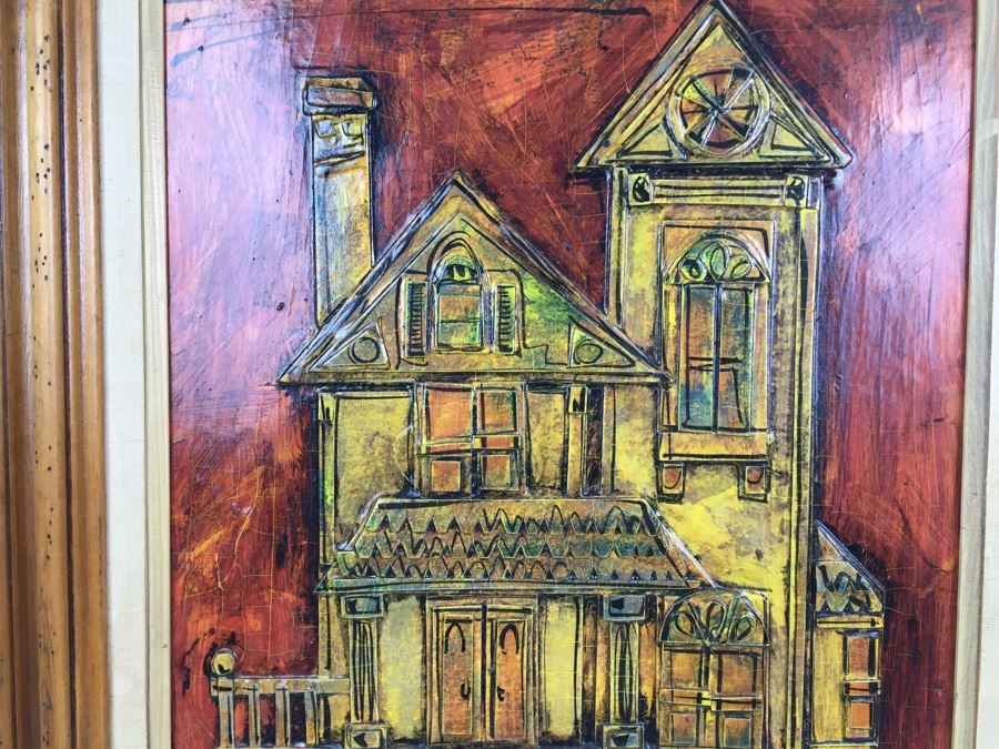 Mixed Media Relief Original Painting Signed By Arist Dale Rousey South Laguna California On Back [Photo 5]