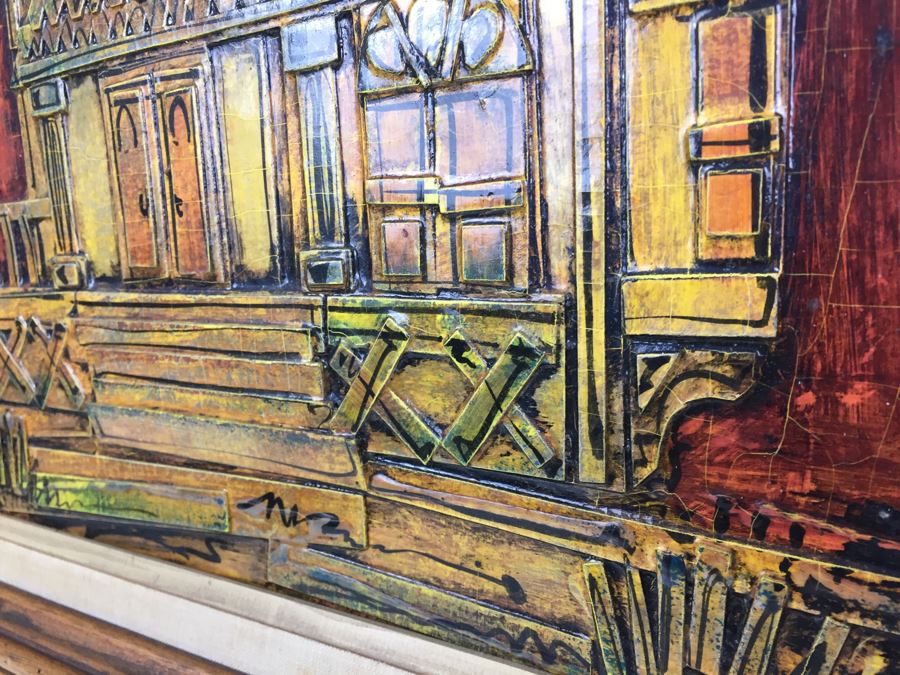 Mixed Media Relief Original Painting Signed By Arist Dale Rousey South Laguna California On Back [Photo 2]