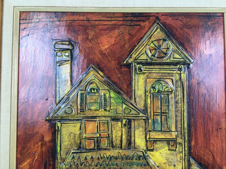 Mixed Media Relief Original Painting Signed By Arist Dale Rousey South Laguna California On Back [Photo 11]