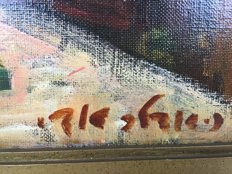 Original Oil Painting On Canvas Of Woman In Prayer Under Candlelight Signed By Artist [Photo 7]