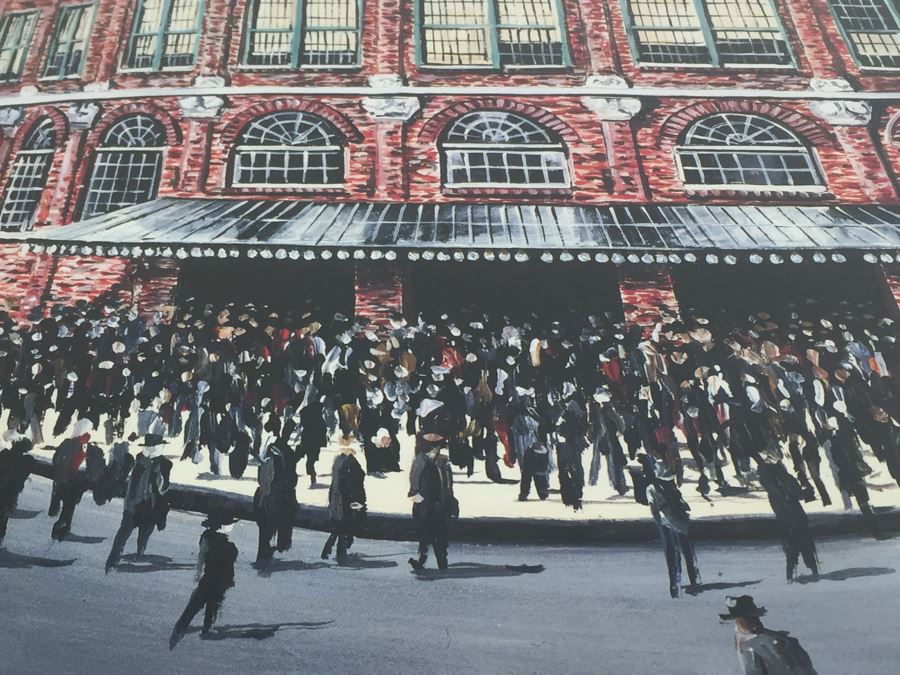 Nostalgia Limited Edition Print Signed By Artist Marv Herbert 97/5000 Showing Crowd Entering Ebbets Field In Brooklyn New York City [Photo 7]