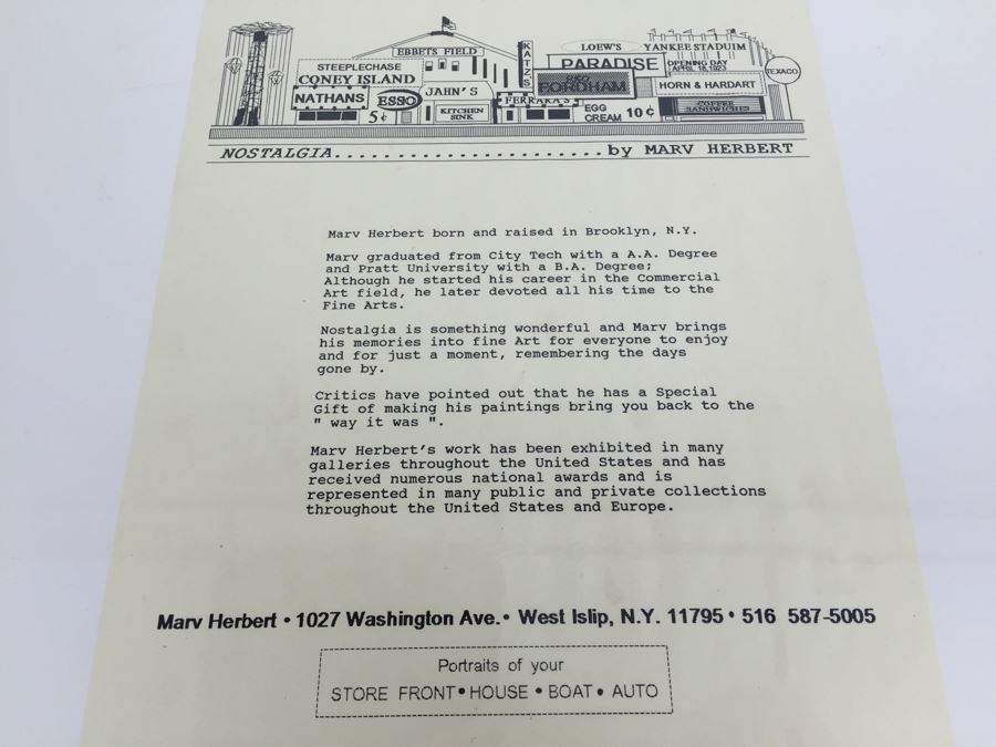 Nostalgia Limited Edition Print Signed By Artist Marv Herbert 97/5000 Showing Crowd Entering Ebbets Field In Brooklyn New York City [Photo 13]